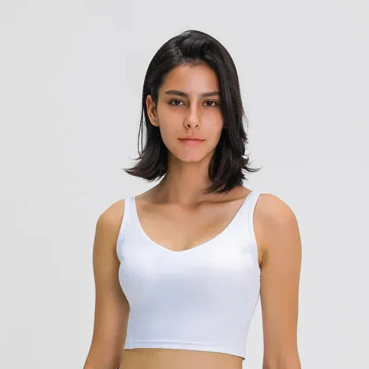 Nepoagym PASSION Tank Top with Shelf Built In Bra Crop Top with Removable Padding Longline Sports Bra for Yoga Gym - Ayuna Ritual