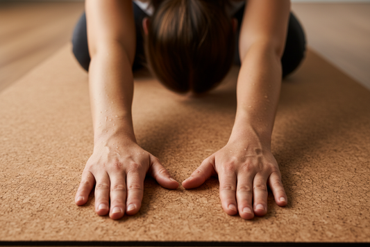 hot yoga sweatproof cork yogamat