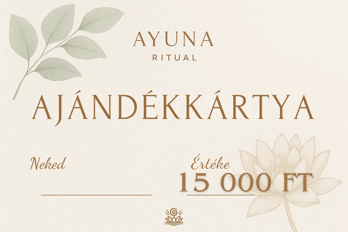 Ayuna Ritual Ajándékkártya - Ayuna Ritual
