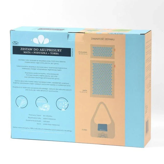 Prémium Akupresszúrás Szett természetes anyagokból – matrac + párna + vászontáska - Ayuna Ritual