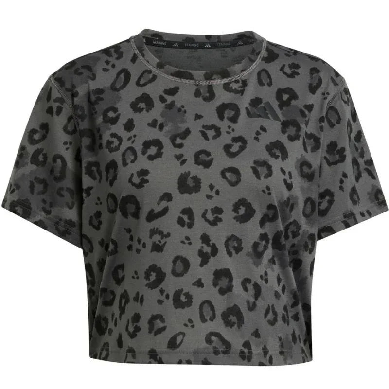 adidas Workout Essentials női póló – szürke, párducmintás - Ayuna Ritual