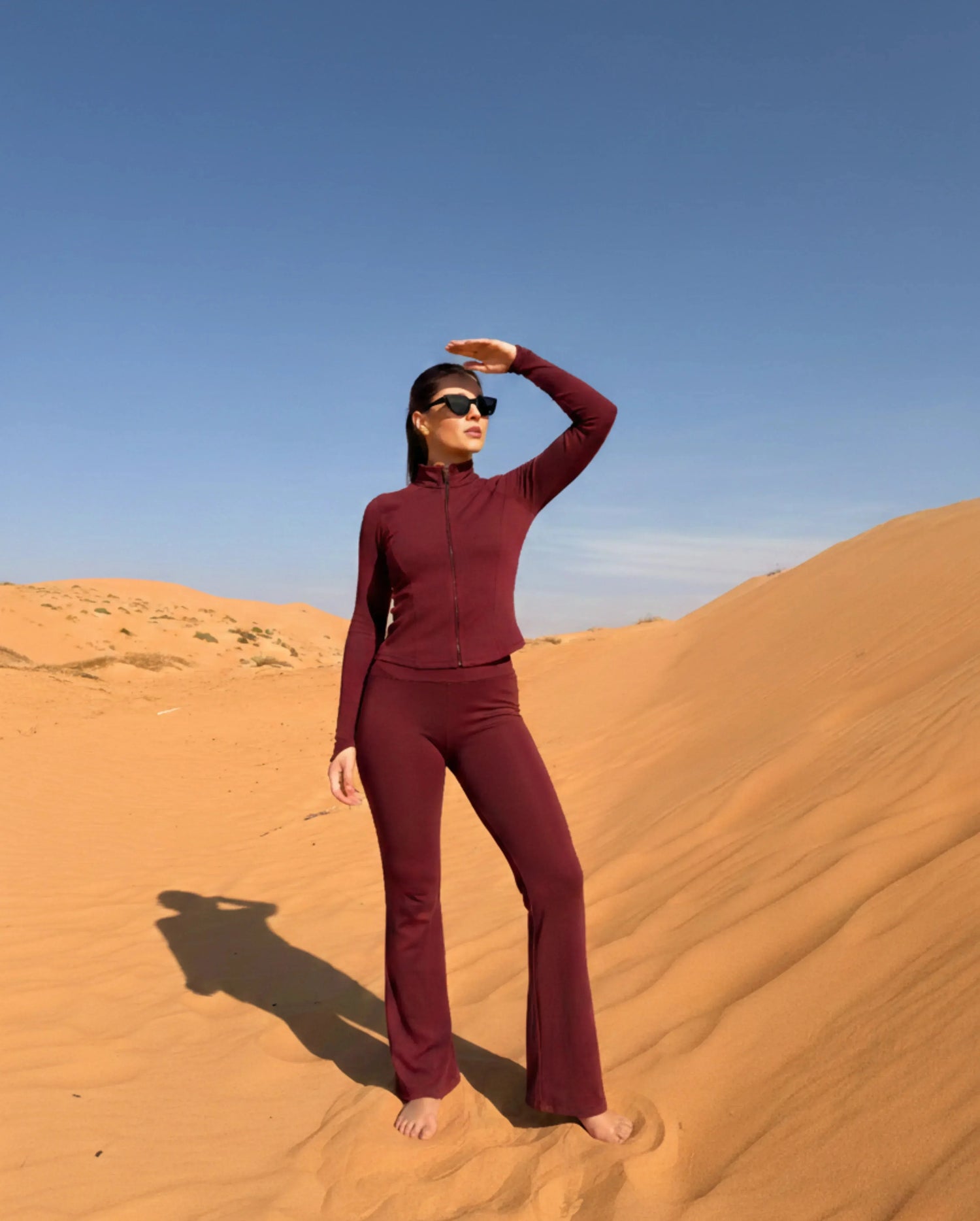 Női SeaCell Teljes Szett: Flare Nadrág + Melltartó + Hosszú Ujjú Felső – Burgundy - Ayuna Ritual