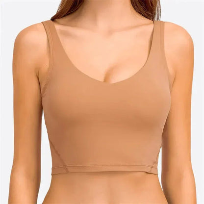 Nepoagym PASSION Tank Top with Shelf Built In Bra Crop Top with Removable Padding Longline Sports Bra for Yoga Gym - Ayuna Ritual