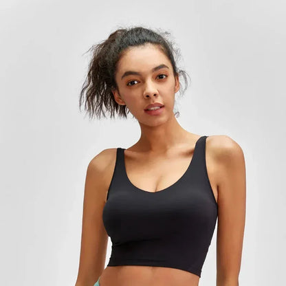 Nepoagym PASSION Tank Top with Shelf Built In Bra Crop Top with Removable Padding Longline Sports Bra for Yoga Gym - Ayuna Ritual