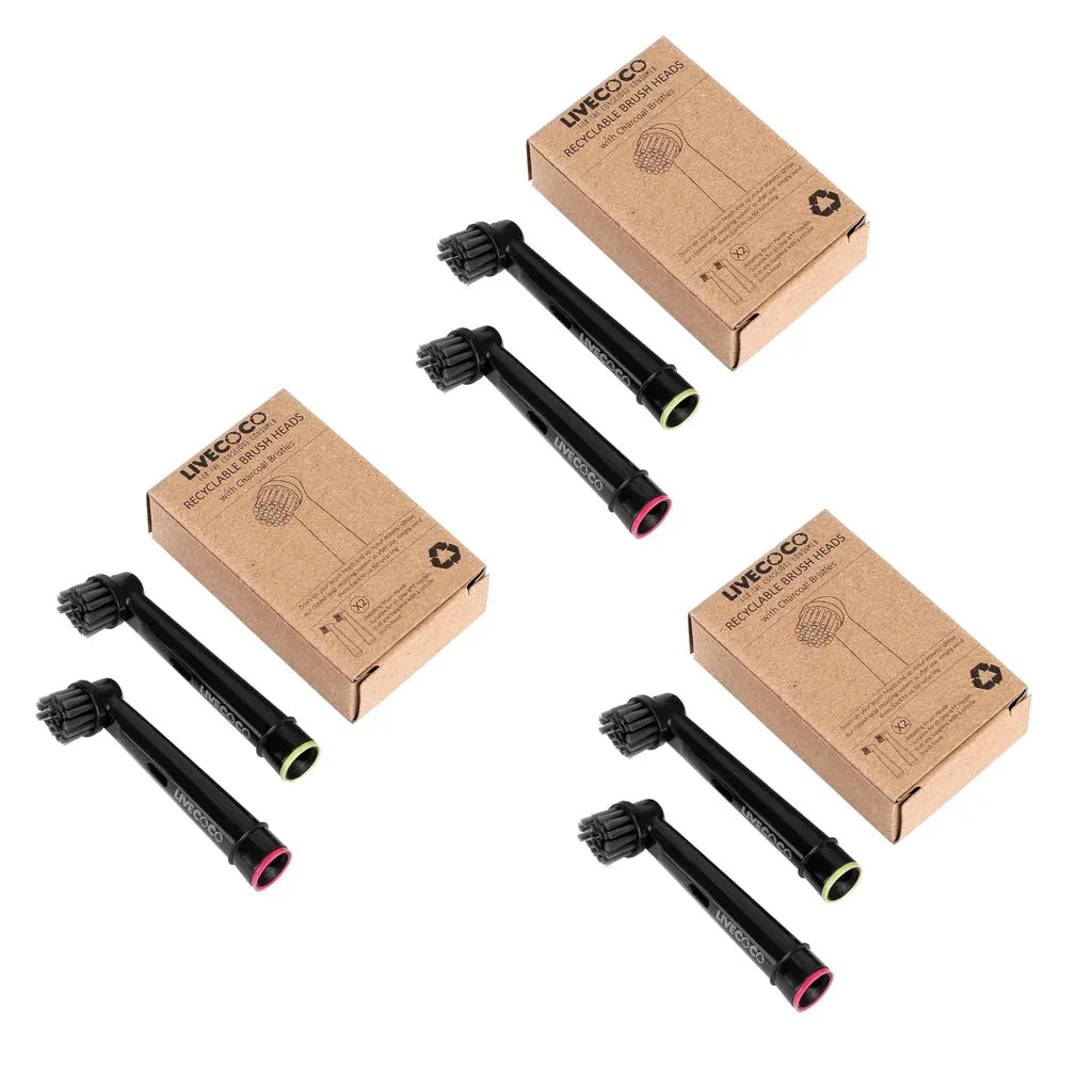 LiveCoco újrahasznosítható elektromos fogkefefej – aktív szénnel, Oral-B kompatibilis - Ayuna Ritual