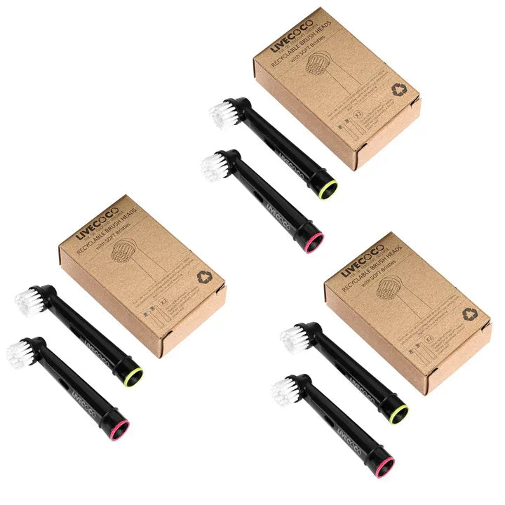 LiveCoco újrahasznosítható elektromos fogkefefej – aktív szénnel, Oral-B kompatibilis - Ayuna Ritual